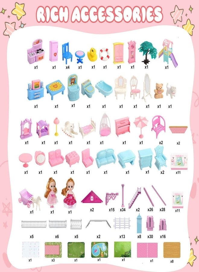 RABJET بيت الدمى رابجيت، بيت الدمى المثالي للفتيات، مجموعة بيت الدمى للعب التخيلي - بيت لعب من 4 طوابق و11 غرفة مع 4 دمى وشخصيات ألعاب وأثاث ومجموعة إكسسوارات، هدية رائعة للأطفال من عمر 3 إلى 9 سنوات فما فوق. - Image 5